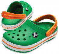 CROCS Crocband Clog Kids Grass Green / White / Blazing Orange