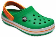 CROCS Crocband Clog Kids Grass Green / White / Blazing Orange