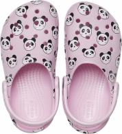 CROCS CLASSIC PANDA PRINT CLOG KIDS Ballerina Pink