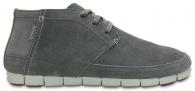 Mens Stretch Sole Desert Boot Charcoal / Light Gray