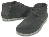 Mens Stretch Sole Desert Boot Charcoal / Light Gray
