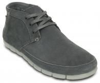 Mens Stretch Sole Desert Boot Charcoal / Light Gray
