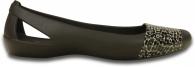 Crocs Sienna Leoprad Shiny Flat Espresso