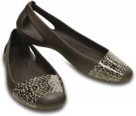 Crocs Sienna Leoprad Shiny Flat Espresso