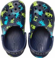 Crocs Classic Monster Print T Clog Kids  Navy